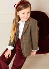 Check Tweed Three Button Blazer Jacket In Brown (4-10yrs) COATS  from Pepa London US