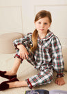 Sussex Tartan Ruffle Collar Pyjamas in Red (18mths-10yrs) Nightwear  from Pepa London US