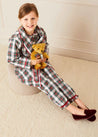 Sussex Tartan Dressing Gown in Red (2-10yrs) Nightwear from Pepa London US