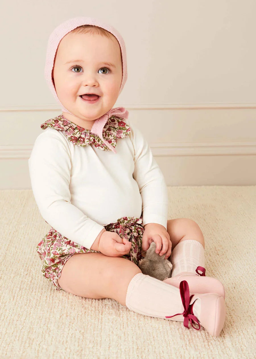 Light Pink Ribbed Knee-High Socks (3mths-10yrs) Socks from Pepa London US