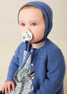 Cable Detail Cardigan In French Blue (6mths-3yrs) KNITWEAR  from Pepa London US