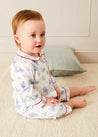 Toile Ruffle Collar Nightwear in Blue (6mths-3yrs) Nightwear  from Pepa London US