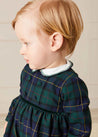 Windsor Tartan Handsmocked Romper in Green (6mths-2yrs) Rompers  from Pepa London US