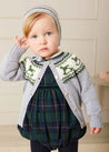 Windsor Tartan Handsmocked Romper in Green (6mths-2yrs) Rompers  from Pepa London US