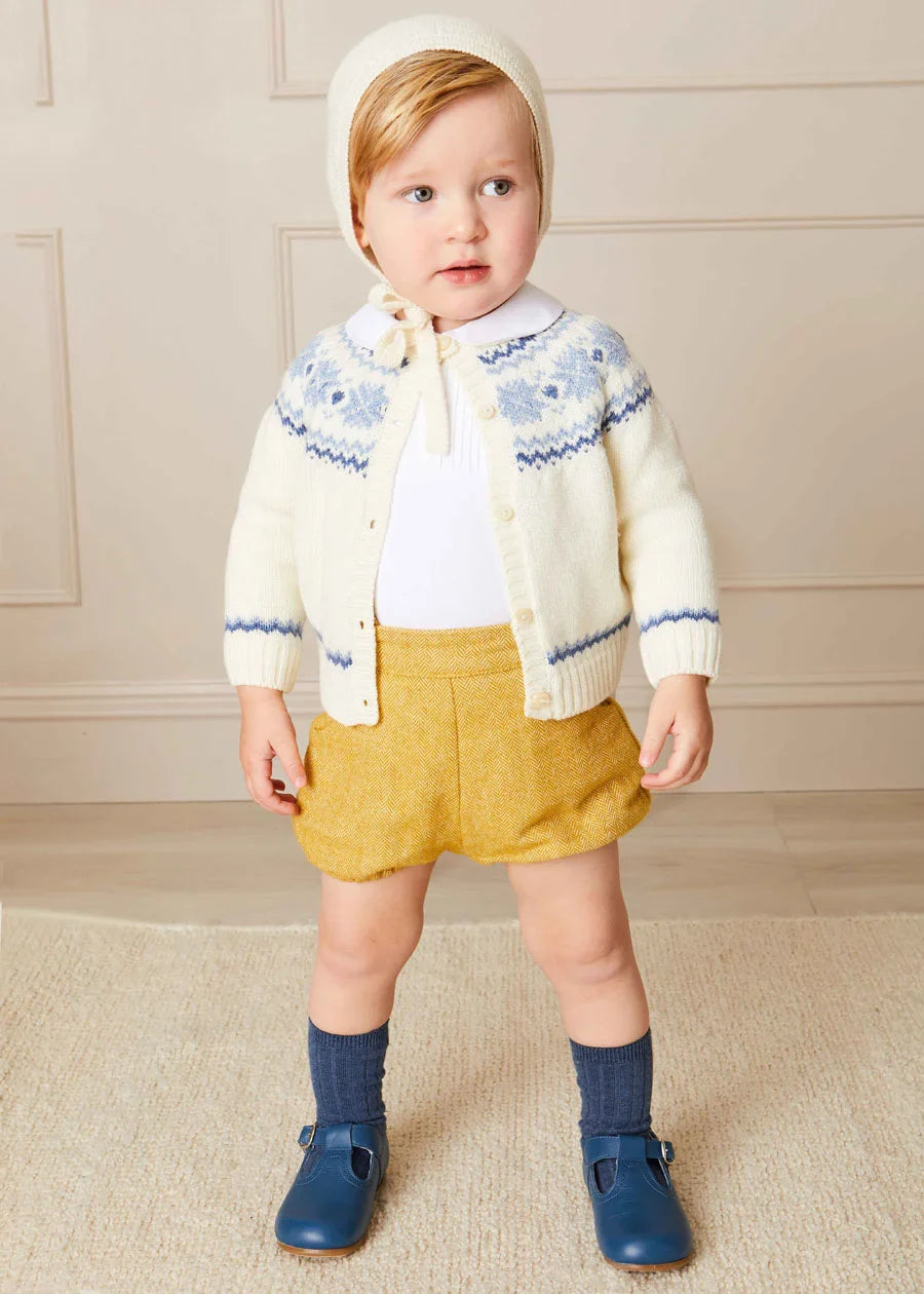 Fair Isle Cardigan in Cream (6mths-3yrs) KNITWEAR  from Pepa London US