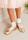 Leather Charlotte Shoes in Gold (24-35EU) SHOES from Pepa London US