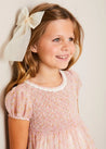 Constance Floral Hand Smocked Short Sleeve Party Dress in Pink (12mths-10yrs) DRESSES from Pepa London US