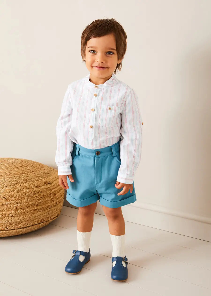 Plain Elasticated Shorts in Blue (12mths-4yrs) SHORTS from Pepa London US