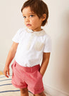 Waterford Striped Polo Collar Short Sleeve Top in Beige (12mths-4yrs) TOPS & BODYSUITS from Pepa London US