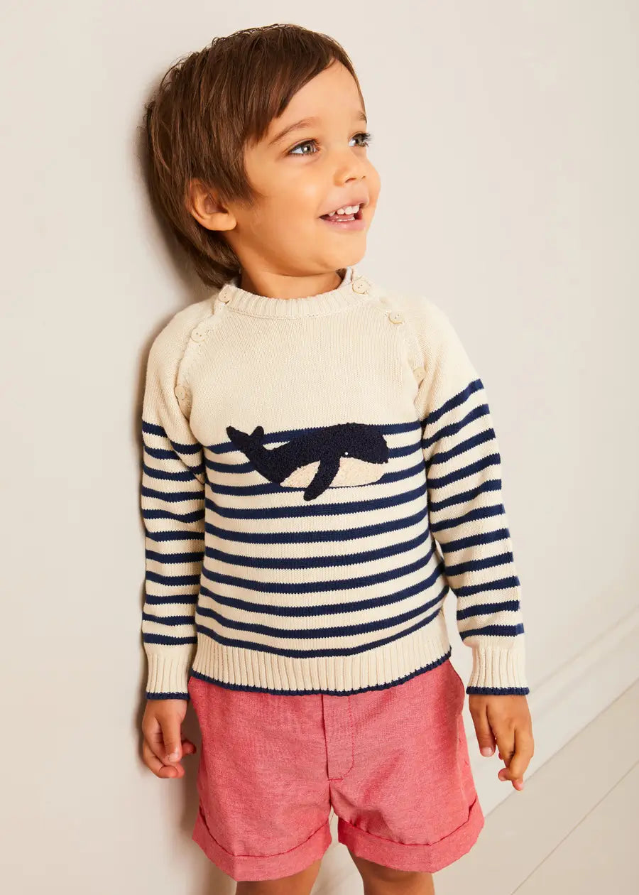 The Whale Striped Jumper Toddler Boy Look Look from Pepa London US