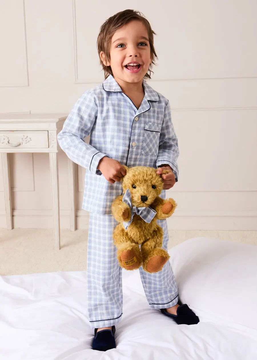 Wilfred Check Pyjamas in Blue (18mths-10yrs) Nightwear from Pepa London US