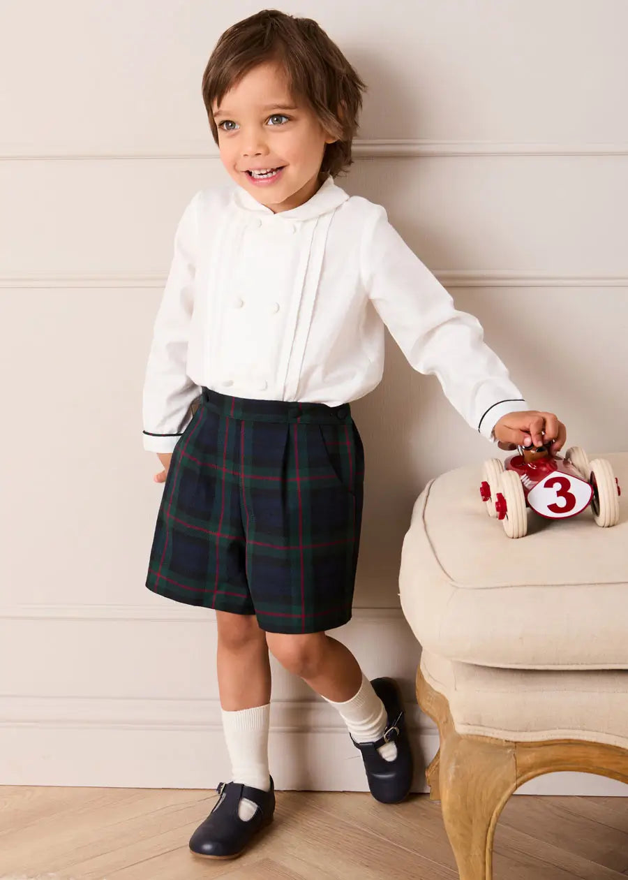 Kinnerton Tartan Peter Pan Collar Long Sleeve Two Piece Set in Green (18mths-6yrs) TWO PIECE SETS from Pepa London US