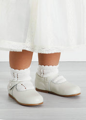 Mary Jane Leather Baby Shoes in Ivory (20-24EU) SHOES from Pepa London US