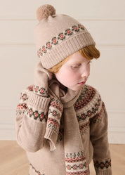 Fair Isle Jacquard Jumper in Camel (3-10yrs) Knitwear from Pepa London US