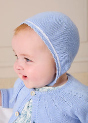 Openwork Detail Baby Cardigan in Light Blue (1-9mths) Knitwear from Pepa London US