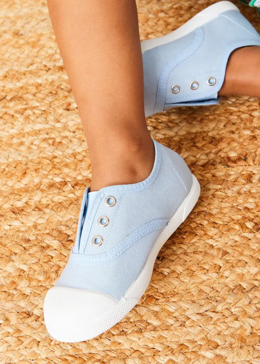 Canvas Plimsolls in Blue (20-35EU) SHOES from Pepa London US