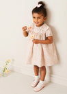 Mabel Floral Statement Collar Short Sleeve Dress in Coral (12mths-10yrs) DRESSES from Pepa London US