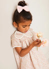 Mabel Floral Statement Collar Short Sleeve Dress in Coral (12mths-10yrs) DRESSES from Pepa London US