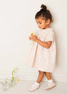 Mabel Floral Statement Collar Short Sleeve Dress in Coral (12mths-10yrs) DRESSES from Pepa London US