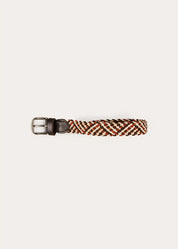 Contrast Leather Braided Belt in Brown (XS-S) BELTS from Pepa London US