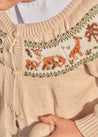 Safari Intarsia Cardigan in Beige (12mths-4yrs) Knitwear  from Pepa London US