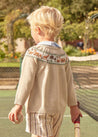 Safari Intarsia Cardigan in Beige (12mths-4yrs) Knitwear  from Pepa London US