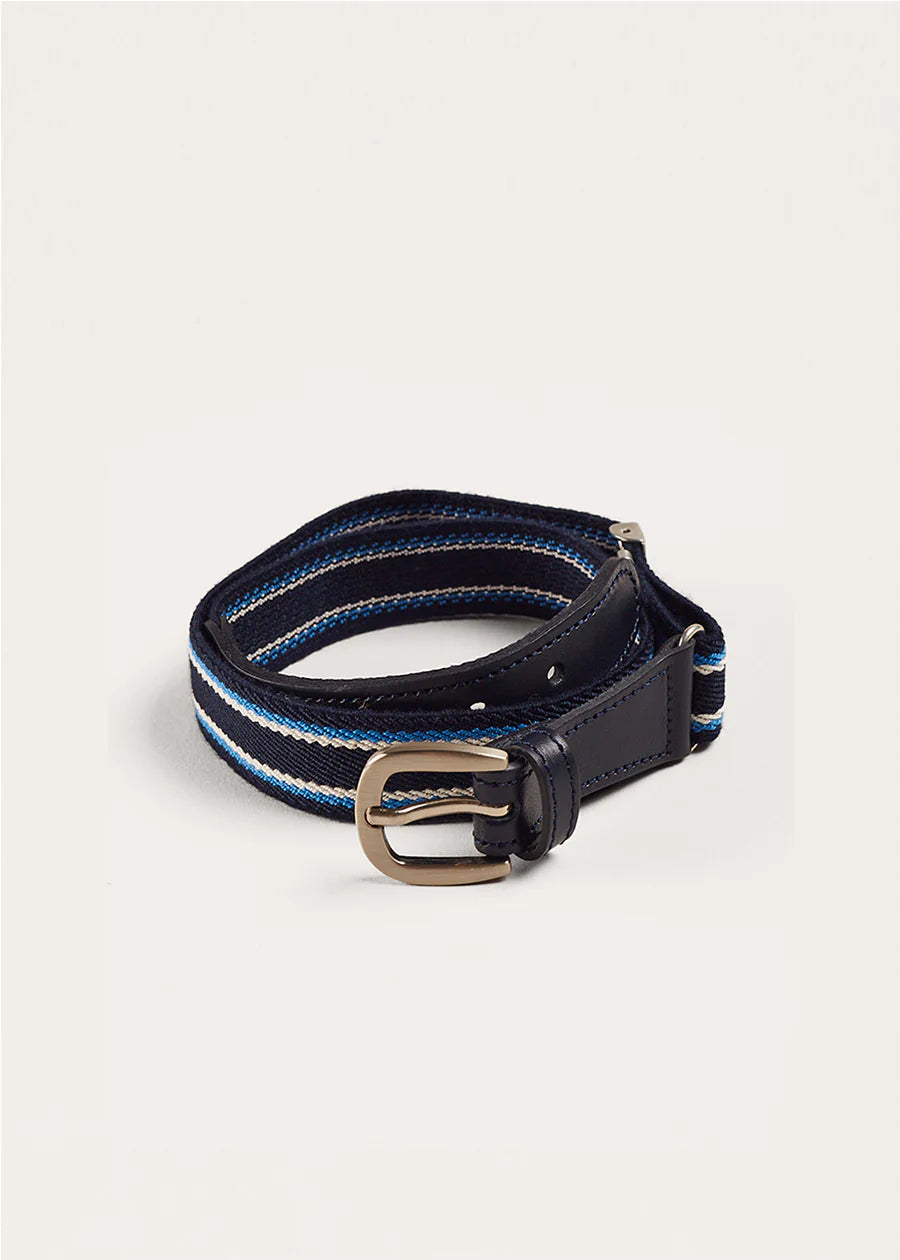 Dark Blue Striped Belt BELTS from Pepa London US