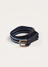 Dark Blue Striped Belt BELTS from Pepa London US