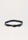 Dark Blue Striped Belt   from Pepa London US