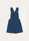 Wool Front Pocket Dungarees in Blue (18mths-4yrs) Dungarees  from Pepa London US