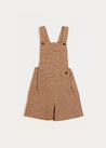 Chester Puppytooth Dungarees in Caramel (18mths-4yrs) Dungarees  from Pepa London US