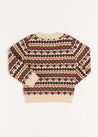 All Over Fair Isle Jumper in Camel (4-10yrs) Knitwear  from Pepa London US