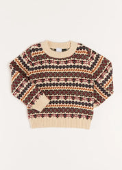 All Over Fair Isle Jumper in Camel (4-10yrs) Knitwear  from Pepa London US