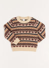 All Over Fair Isle Jumper in Camel (4-10yrs) Knitwear  from Pepa London US