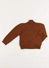 Shawl Neck Cardigan in Caramel (2-10yrs) Knitwear  from Pepa London US