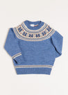 Classic Fair Isle Jumper in Blue (18mths-10yrs) Knitwear from Pepa London US