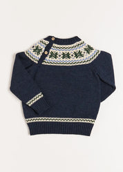 Classic Fair Isle Jumper in Navy (18mths-10yrs) Knitwear from Pepa London US