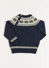 Classic Fair Isle Jumper in Navy (18mths-10yrs) Knitwear  from Pepa London US