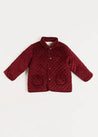 Corduroy Quilted Jacket in Burgundy (4-10yrs) Coats  from Pepa London US