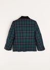 Windsor Tartan Double Breasted Blazer in Green (4-10yrs) Coats  from Pepa London US