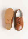 Leather Lace-Up Shoes in Brown (20-34EU) Shoes  from Pepa London US