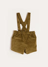 Velvet Button Detail Shorts with Braces in Green (18mths-4yrs) Shorts  from Pepa London US