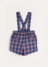 Eaton Check Shorts with Braces in Navy (18mths-4yrs) Shorts  from Pepa London US