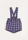 Eaton Check Shorts with Braces in Navy (18mths-4yrs) Shorts  from Pepa London US