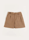 Chester Puppytooth Shorts in Caramel (4-10yrs) Shorts  from Pepa London US