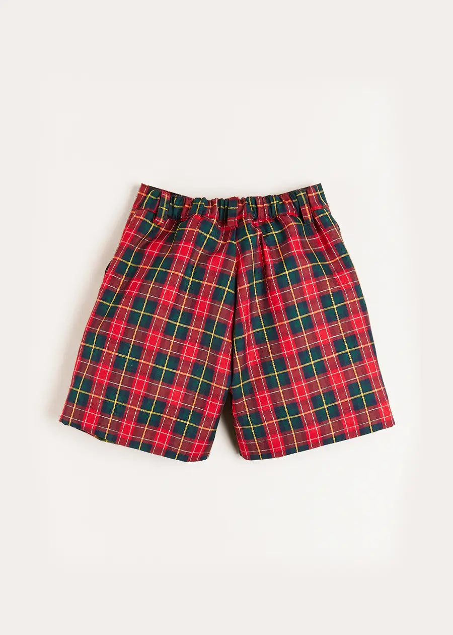 Belgravia Tartan Shorts in Red (4-10yrs) Shorts  from Pepa London US