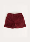 Corduroy Shorts in Burgundy (18mths-4yrs) Shorts  from Pepa London US