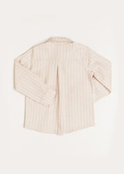 Striped Polo Collar Long Sleeve Shirt in Burgundy (12mths-10yrs) Shirts from Pepa London US
