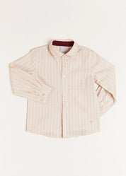 Striped Polo Collar Long Sleeve Shirt in Burgundy (12mths-10yrs) Shirts from Pepa London US