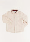 Striped Polo Collar Long Sleeve Shirt in Burgundy (12mths-10yrs) Shirts  from Pepa London US